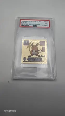 PSA 9 Mint 1999 Amada Pokemon Raichu GOLD Super DX Gold Stickers #D130 Pop 15 - Image 1