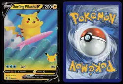 Surfing Pikachu V 008/025 Holo V Rare Celebrations Pokemon NM - Image 3