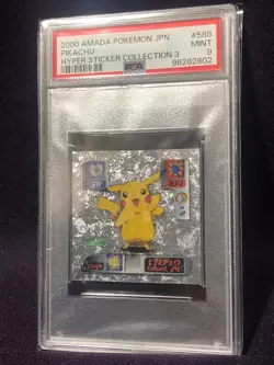 PIKACHU 588 POKEMON HYPER STICKER COLLECTION 3 AMADA 2000 PSA 9 - Image 1