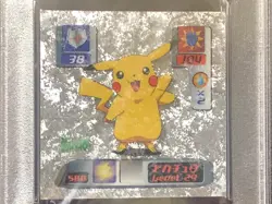 PIKACHU 588 POKEMON HYPER STICKER COLLECTION 3 AMADA 2000 PSA 9 - Image 2