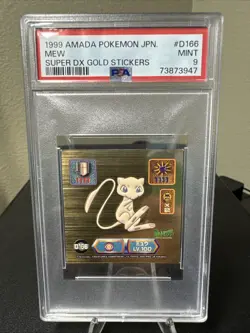 1999 AMADA POKEMON JAPANESE MEW SUPER DX GOLD STICKERS PSA 9 MINT #D166 NINTENDO - Image 1