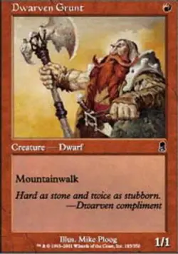 Dwarven Grunt Light Play, English Magic the Gathering MTG Odyssey - Image 1