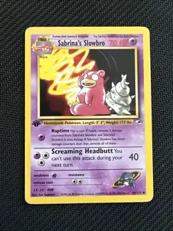 Pokemon Sabrina's Slowbro 60/132 - NM - 1st Edition Gym Heroes 2000 WotC - Image 1