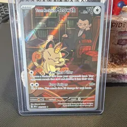 Team Rocket's Meowth 203/182 Destined Rivals IR Holo NM - Image 2