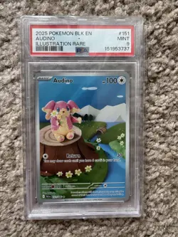 2025 POKEMON BLK EN-BLACK BOLT ILLUSTRATION RARE #151 AUDINO PSA 9 - Image 1
