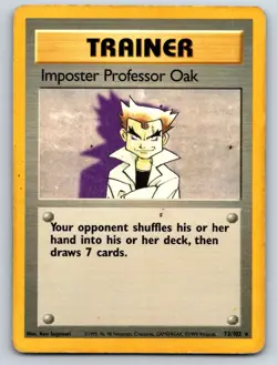 Imposter Professor Oak 73/102 Rare Base Set Unlimited Pokemon Heavily Played - Image 1