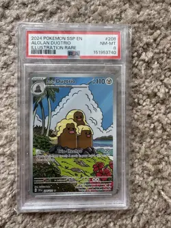 2024 Pokemon SSP EN ALOLAN DUGTRIO ILLUSTRATION RARE #208 NM-MT PSA 8 - Image 1