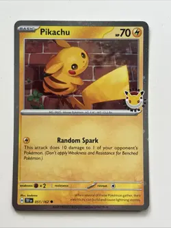 Pikachu 051 /162 Stamped 2026 Pokemon Day 30th Anniversary Promo TCG W/Coin - Image 1