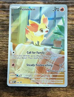 Pokemon TCG - Chaos Rising - Fennekin # 080 - Pokemon Center STAMP - Image 1