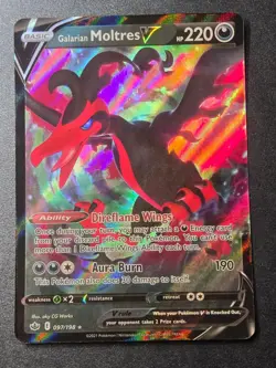 Galarian Moltres V 097/198 NM Chilling Reign Holo V Rare Pokemon - Image 1