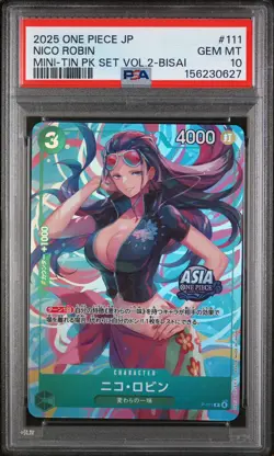 Nico Robin PSA10 2025 One Piece Japanese Mini-Tin Pack Set Vol.2-Bisai #111 - Image 1