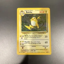 Pokemon TCG Base Set Raichu Holo Card 14/102 Vintage Rare HP Unlimited 1999 - Image 1
