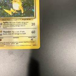 Pokemon TCG Base Set Raichu Holo Card 14/102 Vintage Rare HP Unlimited 1999 - Image 3