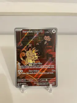 Pokemon TCG Team Rockets Meowth Card 203/182 Destined Rivals - Image 1
