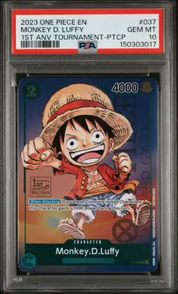 2023 One Piece Monkey D. Luffy 1st Anniversary Stamp P-037 Promo Card PSA 10 💎 - Image 1