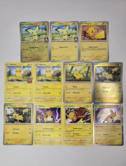Lot of 11 Pokemon Cards Pichu Pikachu Raichu Collection Reverse Holo Rare - Image 1