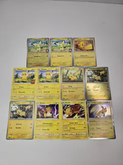Lot of 11 Pokemon Cards Pichu Pikachu Raichu Collection Reverse Holo Rare - Image 2