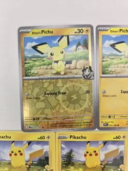 Lot of 11 Pokemon Cards Pichu Pikachu Raichu Collection Reverse Holo Rare - Image 3
