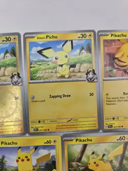 Lot of 11 Pokemon Cards Pichu Pikachu Raichu Collection Reverse Holo Rare - Image 4