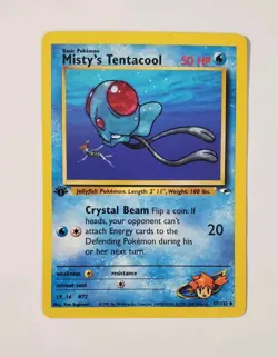 Mistys Tentacool 57/132 - Pokemon Gym Heroes 1st Edition Uncommon Card WOTC - Image 1