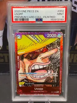 2023 One Piece EN ST01-002 Usopp Premium Card Collection Film Red PSA 9 MINT - Image 1
