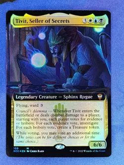 1x FOIL EXTENDED Tivit, Seller of Secrets, NM, NCC, Magic: the Gathering, MtG - Image 1