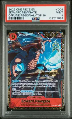 2023 ONE PIECE PROMOS OFFLINE REGIONAL-TOP 16 #004 EDWARD NEWGATE PSA 9 - Image 1