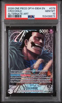 2026 One Piece The Azure Sea's Seven Crocodile #079 Alternate Art PSA 10 GEM - Image 1