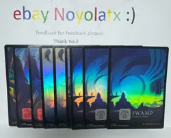 9x FOIL LP MTG Full Art Basic Lands - LCI - Image 1