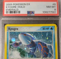 Kyogre 6/106 Emerald Holo Pokemon TCG 2005 PSA 8 - Image 1