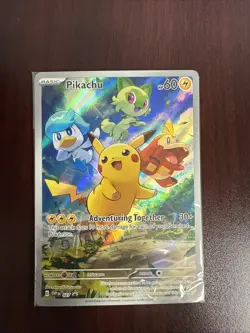 Pokemon TCG Pikachu 027 Promo Holo Black Star Paldea Evolved Sealed - Image 1