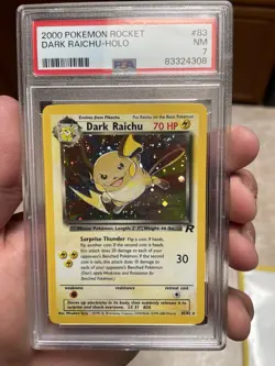 Pokemon Dark Raichu 83/82 Team Rocket Holo PSA 7 - Image 1