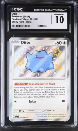 Pokemon Ditto 201/091 Holo Paldean Fates - CGC 10 - Image 1