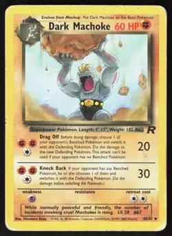 Dark Machoke 40/82 Uncommon Team Rocket Pokemon Unlimited Damaged - Image 1