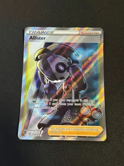 Pokemon TCG Allister Trainer Holo Full Art Rare Card 179/185 Vivid Voltage - Image 1