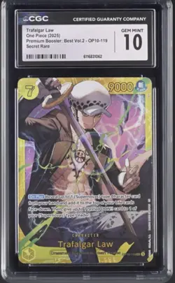 One Piece Trafalgar Law OP10-119 Secret Rare – CGC 10 Gem Mint - Image 1