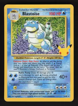 Blastoise 2/102 Pokemon Celebrations Classic Collection Holo Card - Image 1