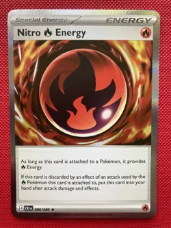 Nitro Fire Energy 086/086 Chaos Rising Nitro Energy Holo Pokemon Card - NM - Image 1