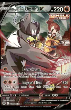 Pokemon Cards Single Strike Urshifu V TG18/TG30 Brilliant Stars TG Holo NM - Image 1