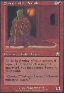 1x Squee, Goblin Nabob Moderate Play, English Mercadian Masques MTG Magic - Image 1
