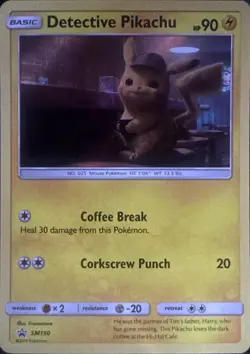 Detective Pikachu - SM190 Holo Promo Sun & Moon Promo Pokemon Holo LP - Image 1