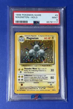 1999 Pokemon Game Magneton Holo #9 PSA 9 MINT - Image 1