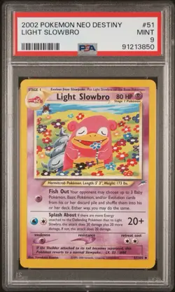Pokemon Light Slowbro 51/105 Neo Destiny Regular Uncommon 2002 PSA 9 - Image 1