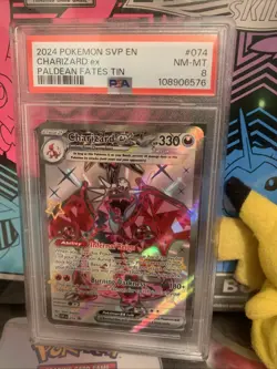 Charizard ex #074 Paldean Fates Pokemon SVP Black Star Promo EN 2024 PSA 8 - Image 1