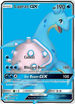 Lapras GX 139/149 - Sun & Moon - Ultra Rare Holo Pokemon Card - Near Mint (NM) - Image 1