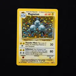 Magneton 9/102 MP Base Set Unlimited Holo Rare Vintage Pokemon TCG 1999 - Image 1