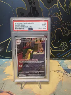 2025 POKEMON MEG EN-MEGA EVOLUTION ILLUSTRATION RARE #153 GUMSHOOS PSA 9 - Image 1