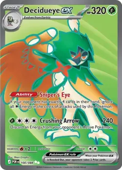 Decidueye ex Holo 100/088 ME03: Perfect Order Pokemon TCG NM Ultra Rare - Image 1