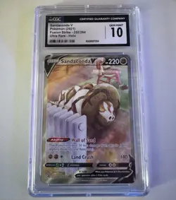 CGC 10 Sandaconda V Alternate Full Art Fusion Strike Holo Ultra Rare 252/264 - Image 1