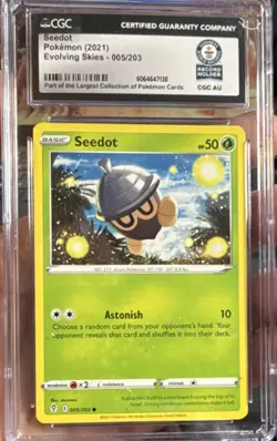 CGC World Record 1 of 1 Seedot Pokemon Evolving Skies 005/203 2021 English - Image 1